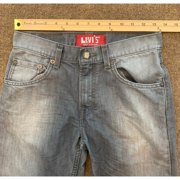 Levis 505 Jeans Womens 14 (27x27) Mid Rise Straight Leg Gray Wash 90s Denim - Picture 3 of 9
